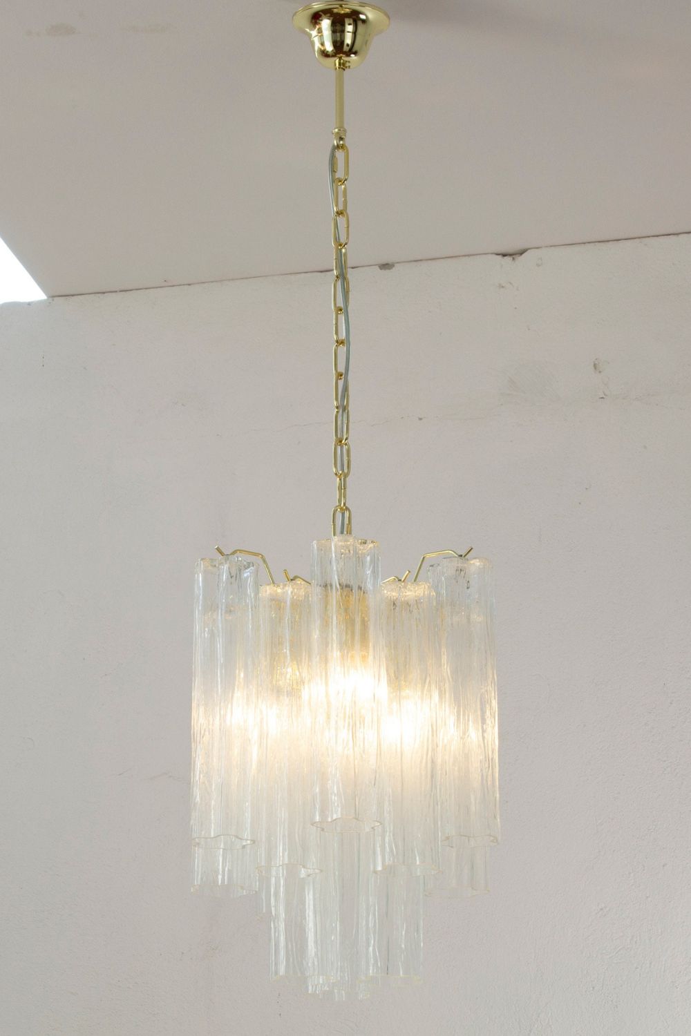 Tronchi Italy clear Murano Glass Chandelier