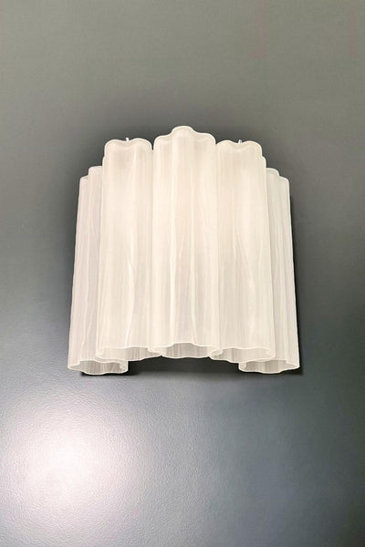 Frosted white Murano glass tube wall Lamp