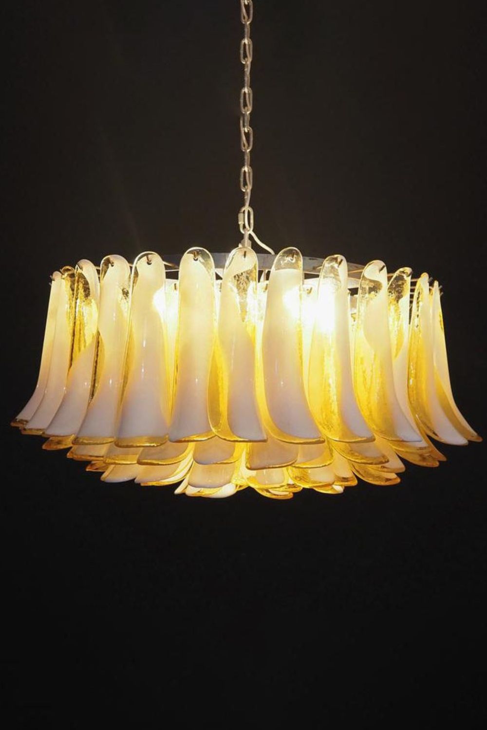 Amber Murano Glass Petal Chandelier