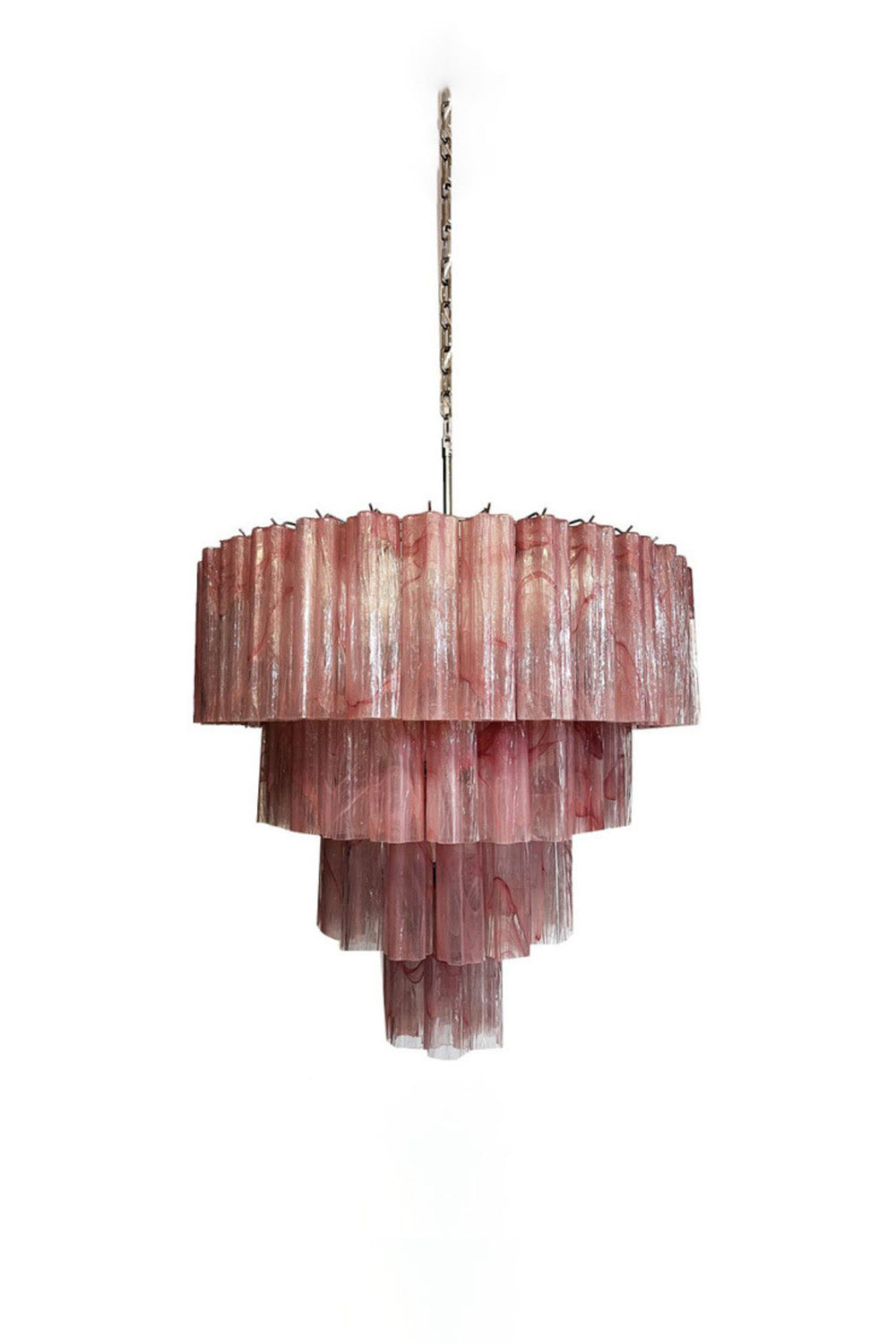 murano red cloud glass multi-layer chandelier, 1990