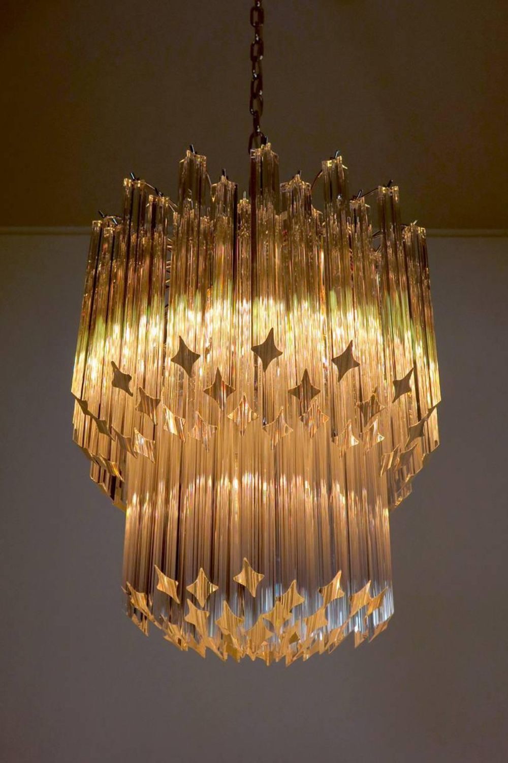 Venini Style Murano Quadriedri Chandelier