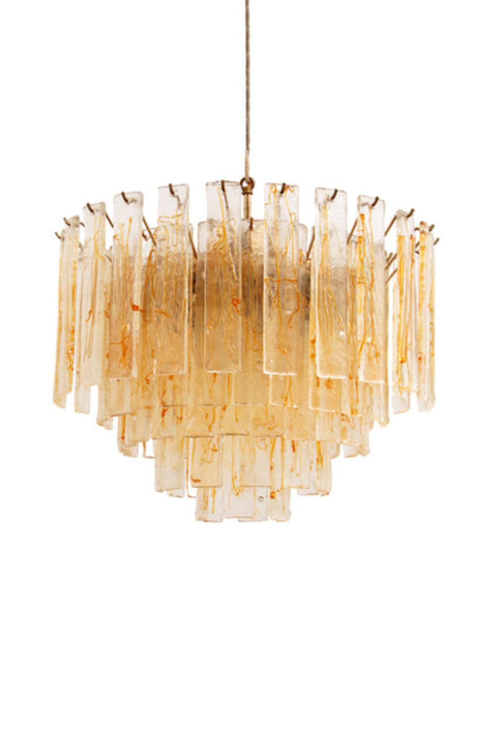 Amber Murano Glass Tiered Chandelier