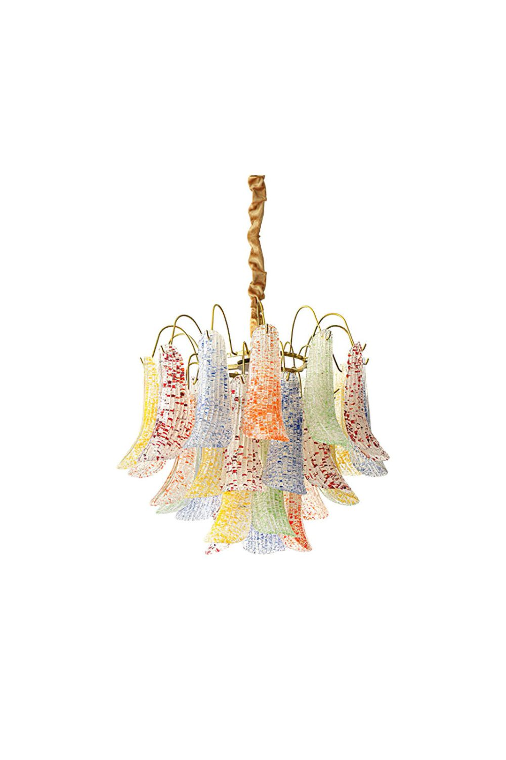 Mazzega Murano Petal Stained Glass Chandelier