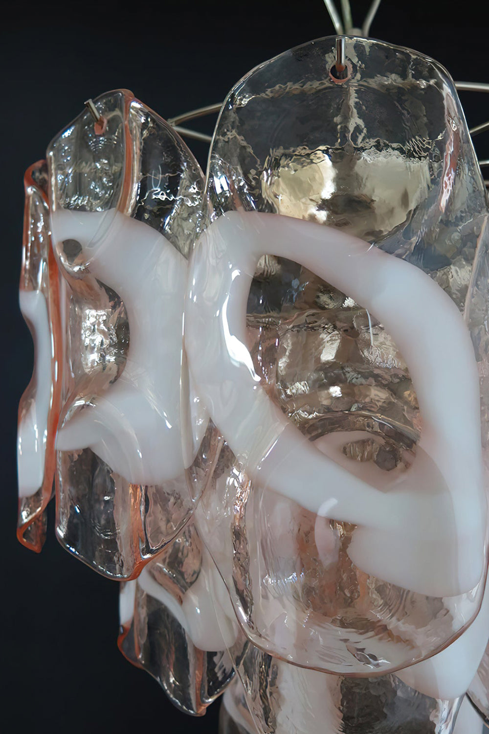 Pink Shell-Shaped Glass Chandelier