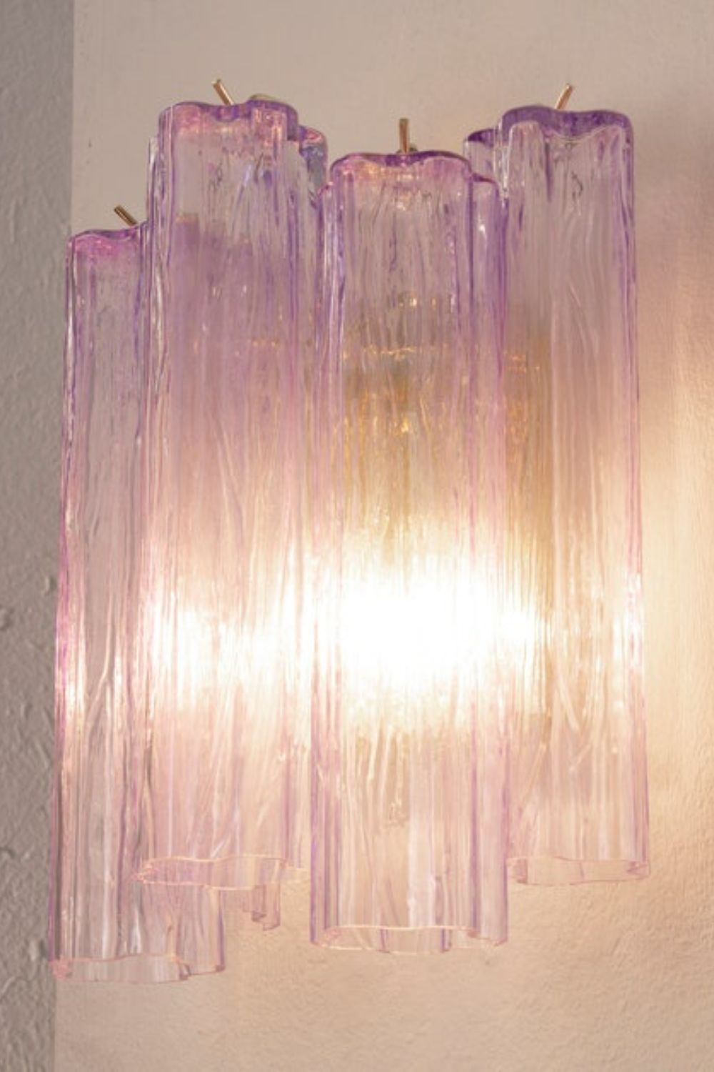 Handcrafted Murano Violet Glass Wall Lamp