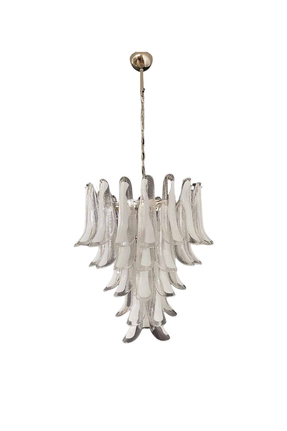 Clear Murano Glass Petal Chandelier