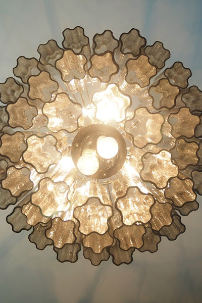 Smoked three-tier Murano chandelier