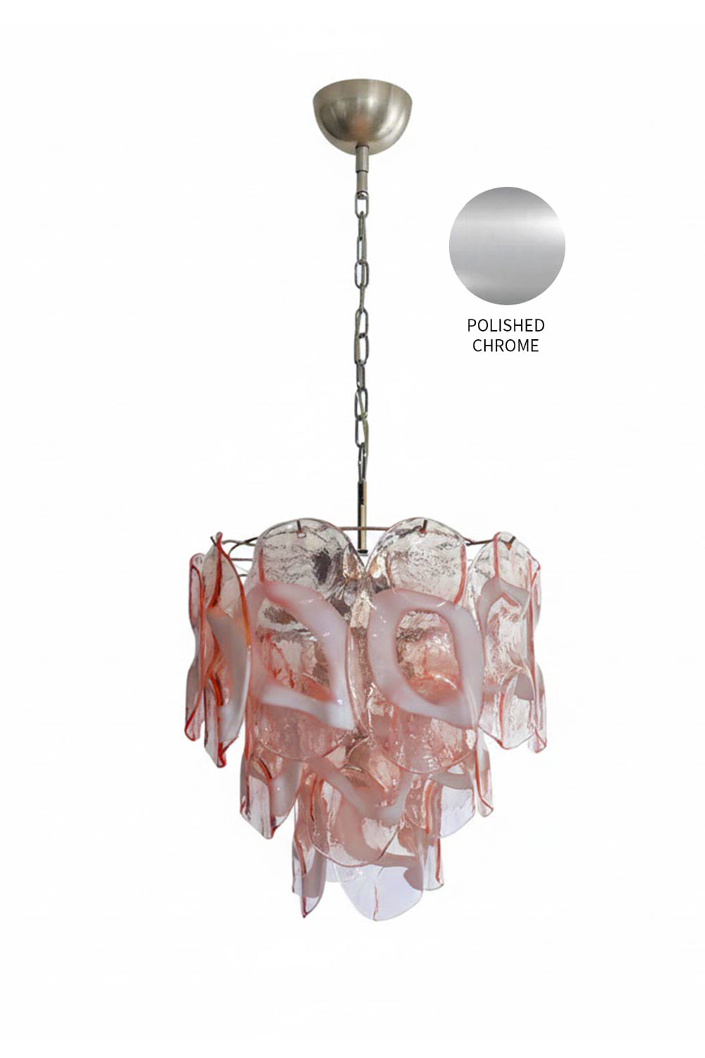 Pink Shell-Shaped Glass Chandelier
