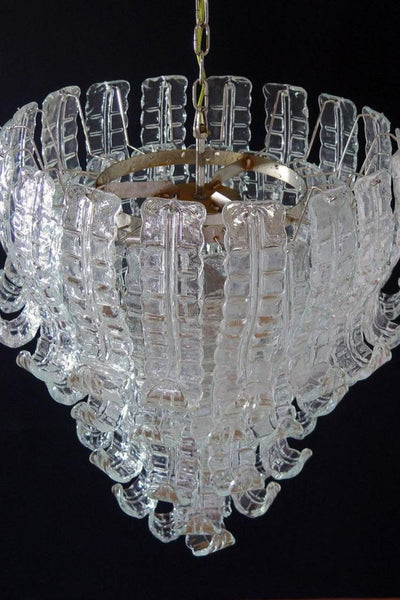 1970s Felci-Style Murano Glass Tiered Chandelier