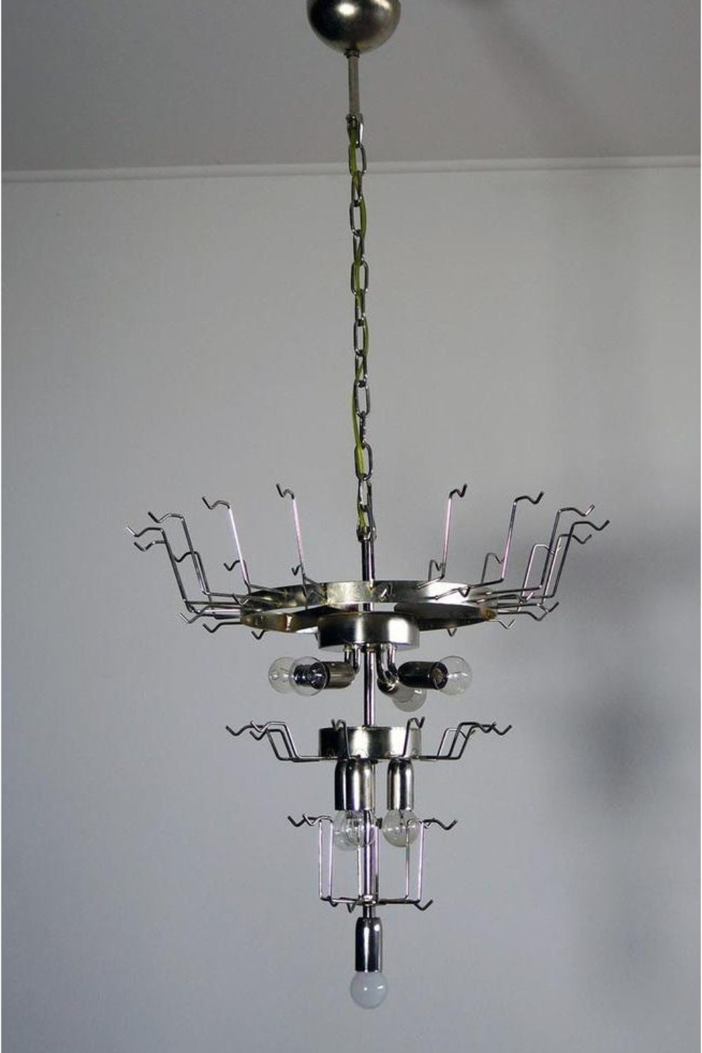 1970s Felci-Style Murano Glass Tiered Chandelier