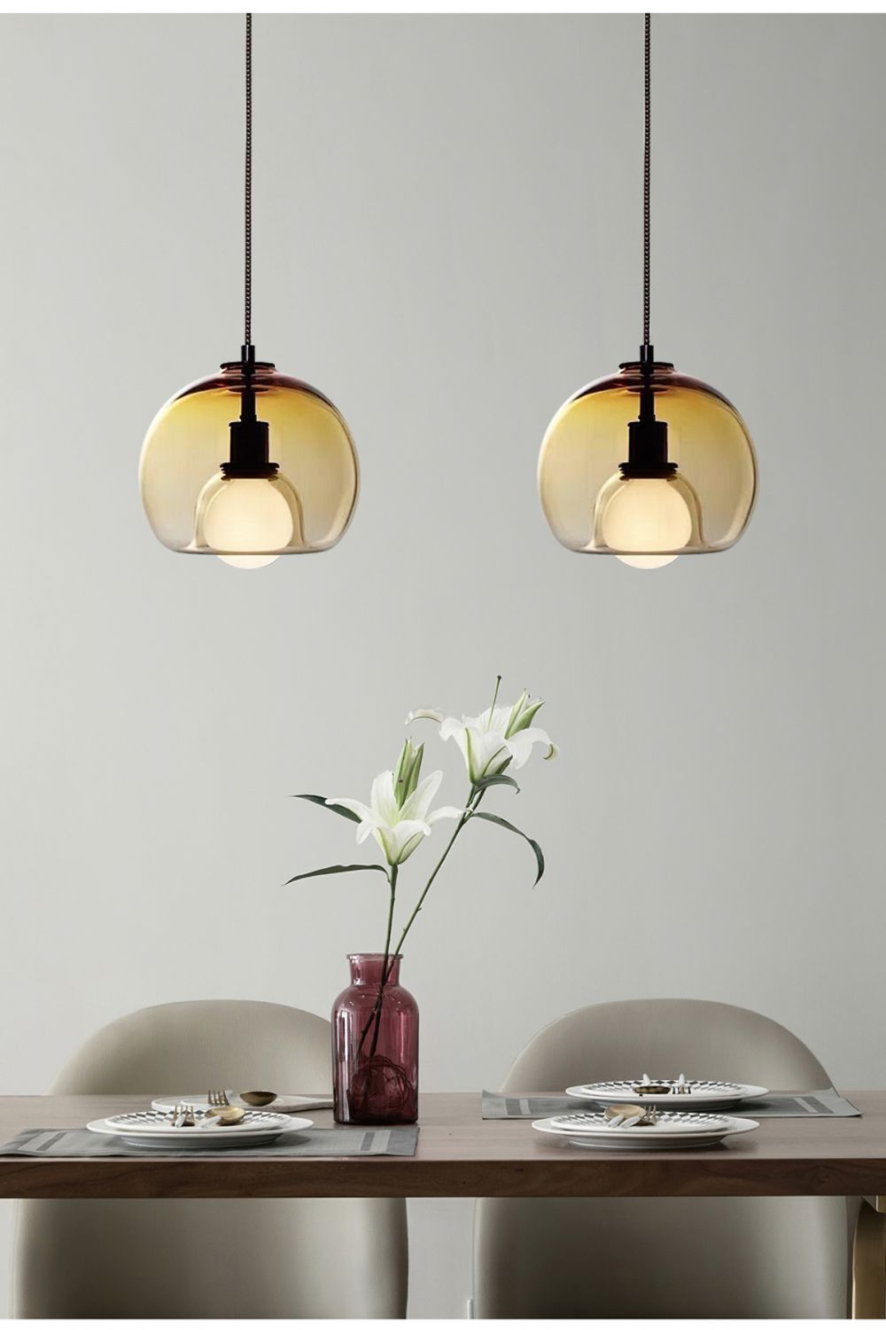 Semi Globe Electroplated Glass Pendant Lamp - SamuLighting