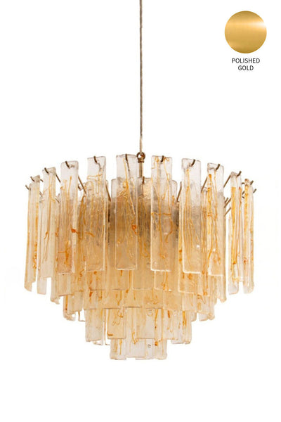 Amber Murano Glass Tiered Chandelier