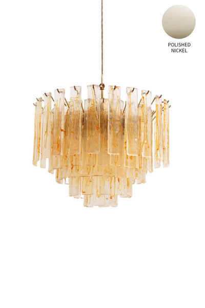 Amber Murano Glass Tiered Chandelier