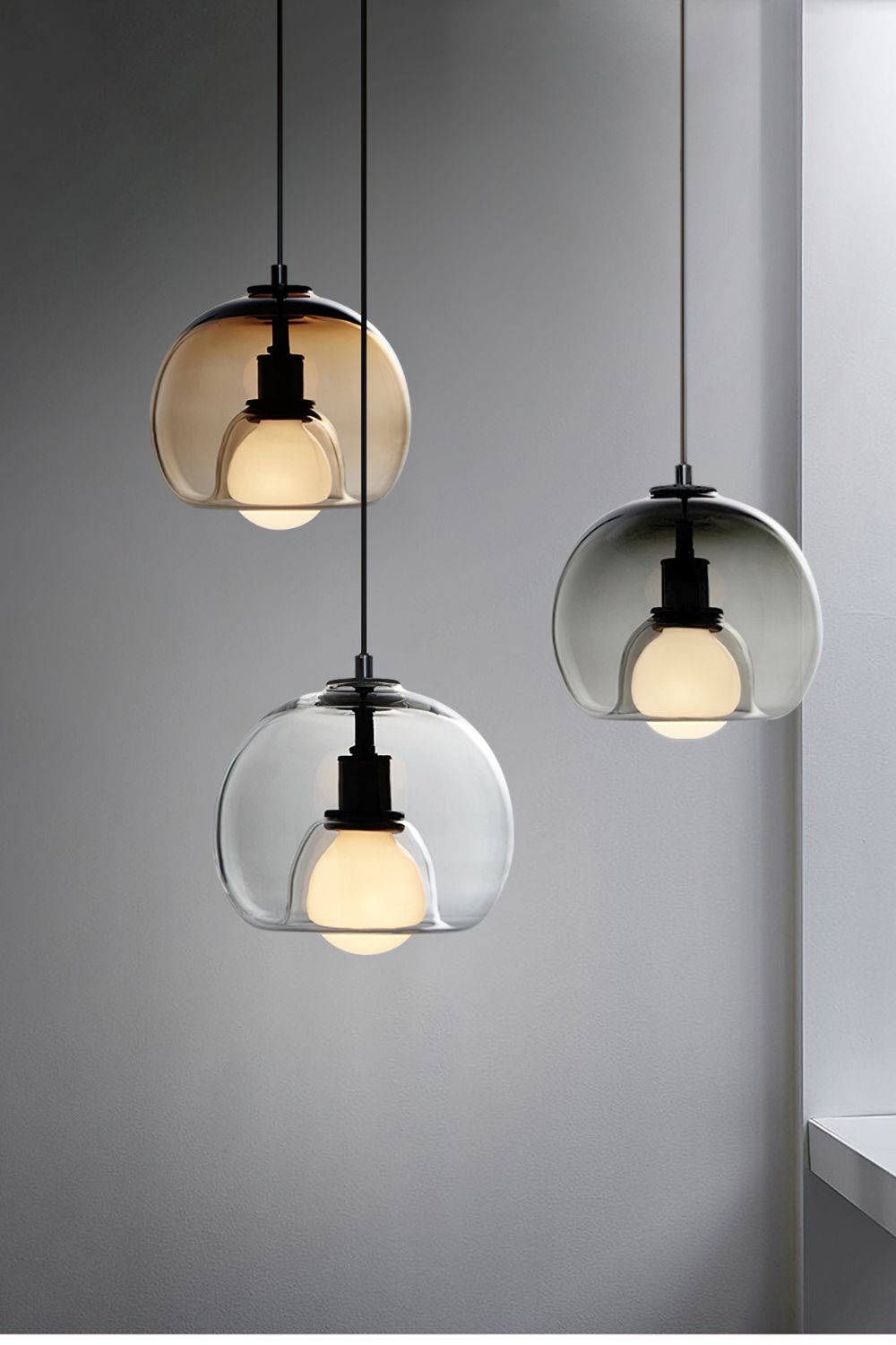 Semi Globe Electroplated Glass Pendant Lamp - SamuLighting