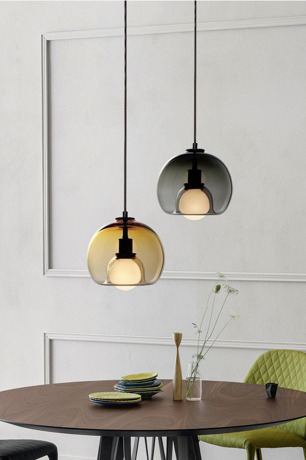 Semi Globe Electroplated Glass Pendant Lamp - SamuLighting