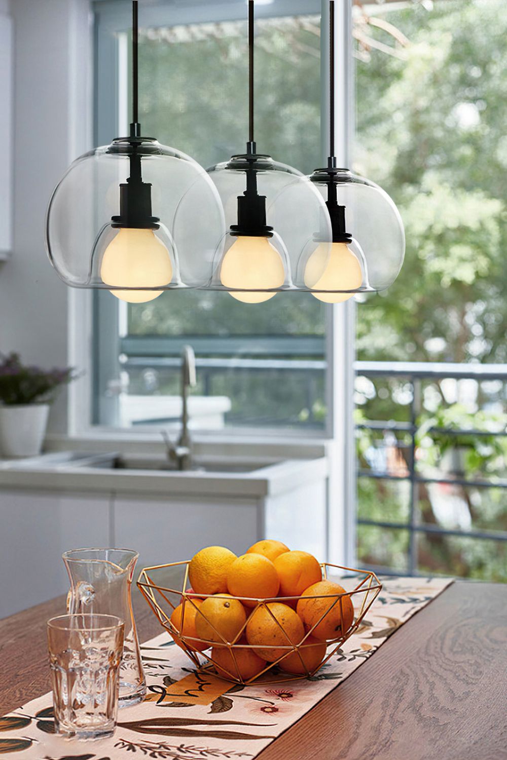 Semi Globe Electroplated Glass Pendant Lamp - SamuLighting