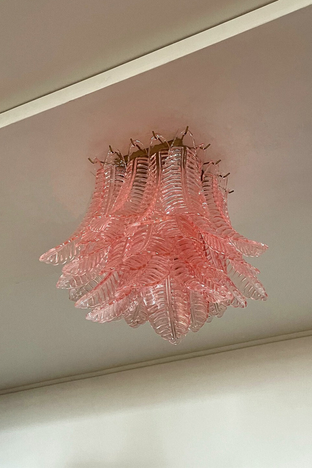 Pink Murano Felci Glass Ceiling Light