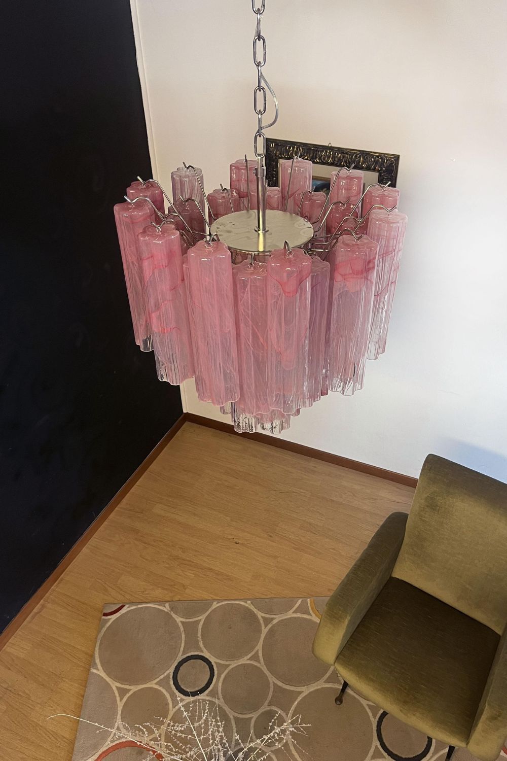 Pink Murano Glass Tree Branch Chandelier