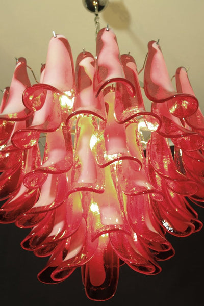 Red Murano Glass Petal Chandelier