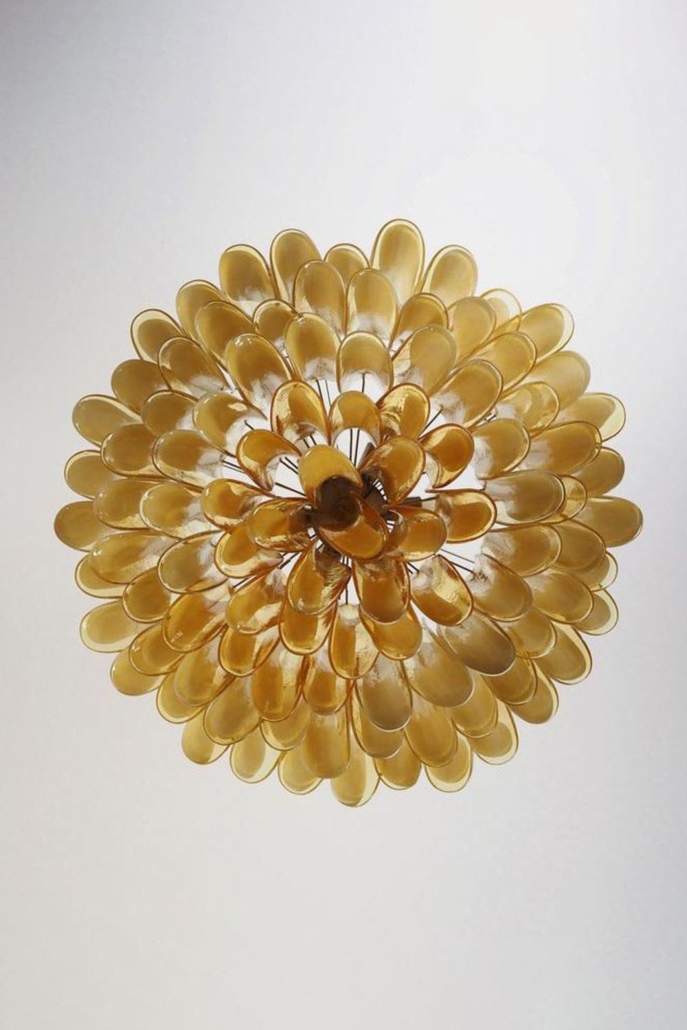 Amber Murano Glass Petal Chandelier