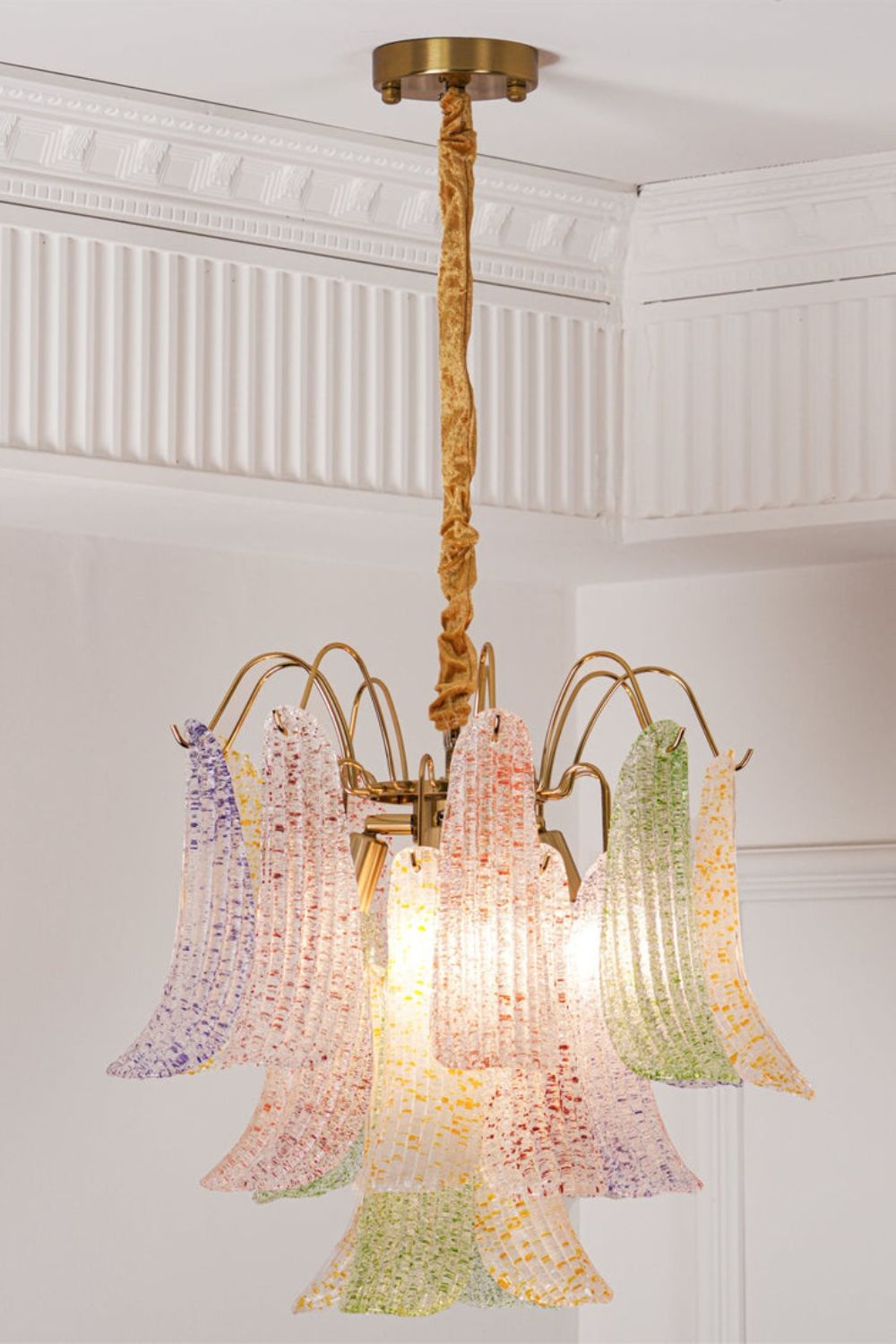 Mazzega Murano colorful glass chandelier