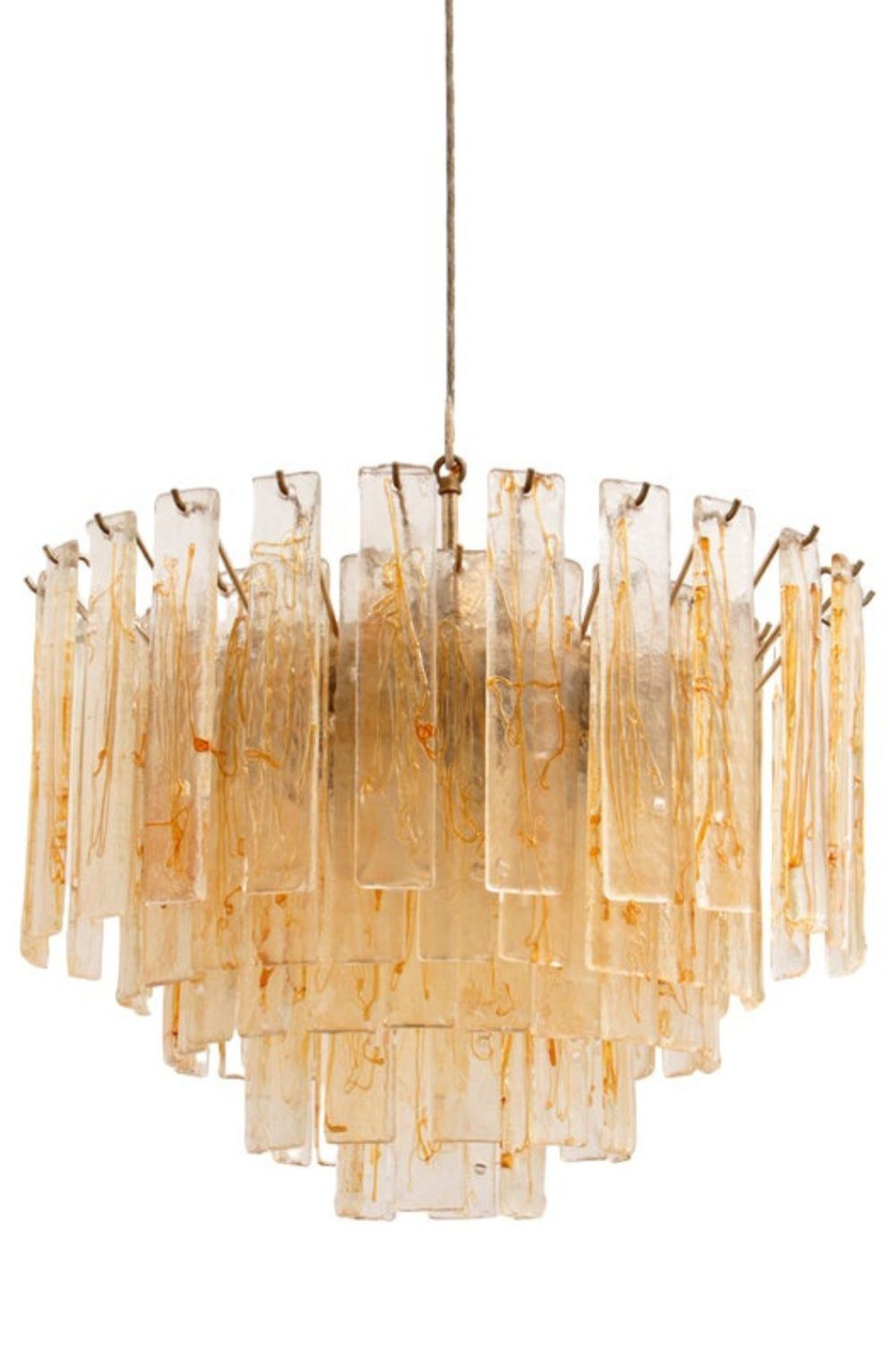 Amber Murano Glass Tiered Chandelier