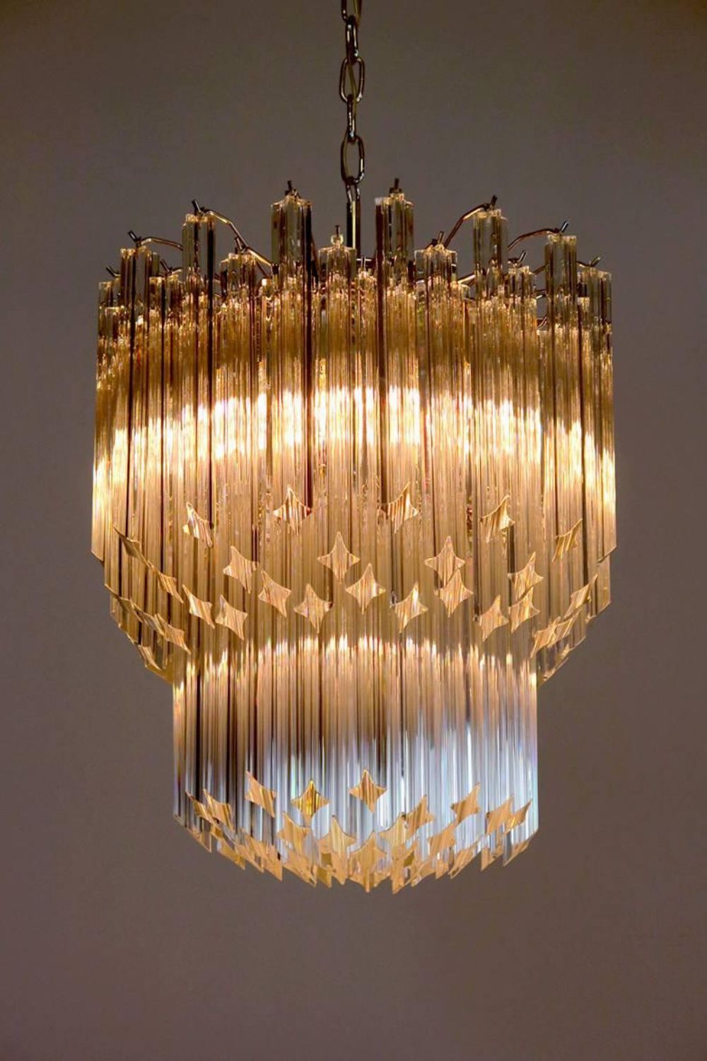 Venini Style Murano Quadriedri Chandelier