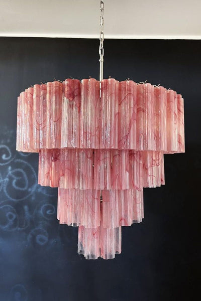 murano red cloud glass multi-layer chandelier, 1990