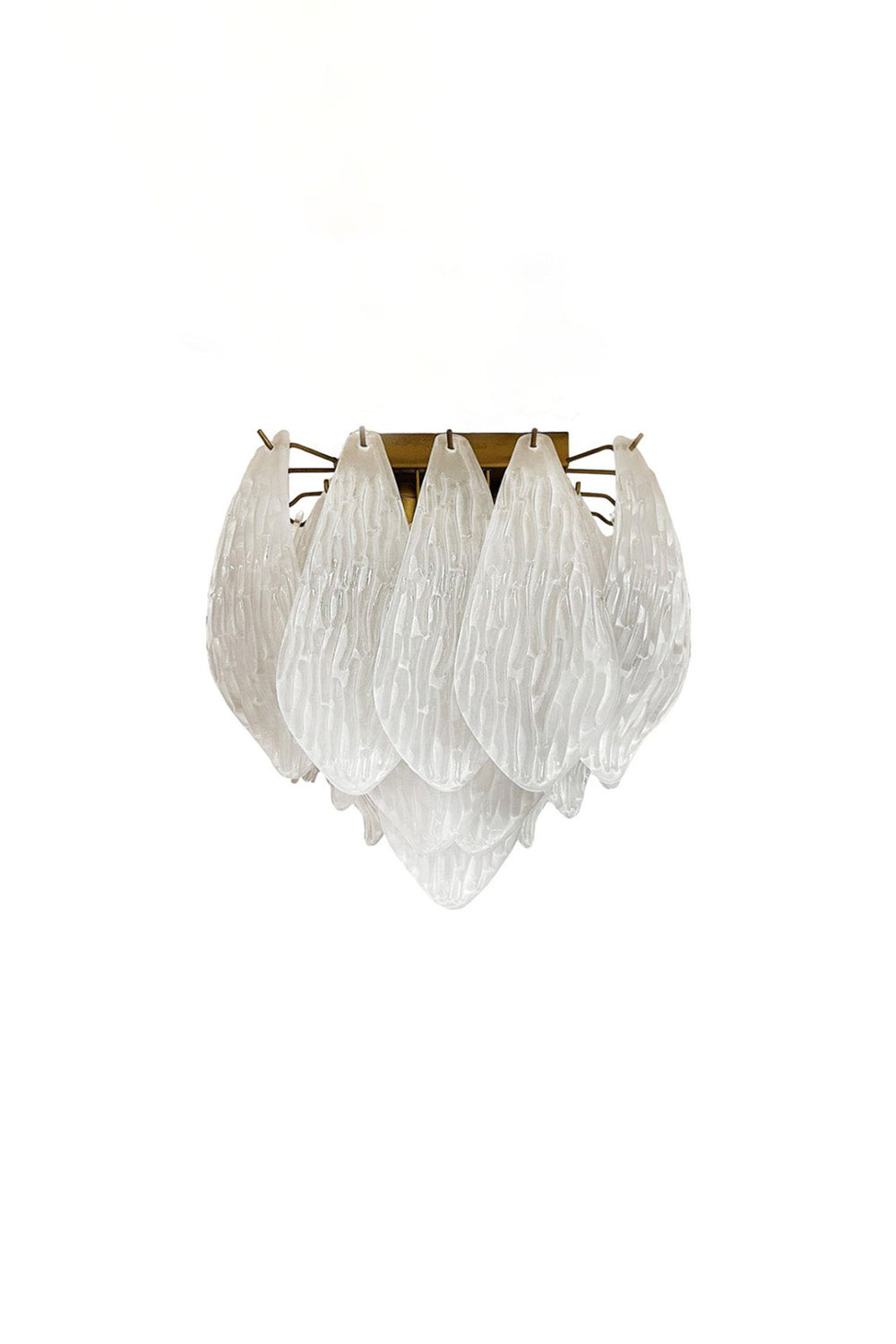 Vintage Murano Frosted Glass Leaf Ceiling Light