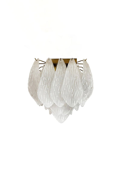 Vintage Murano Frosted Glass Leaf Ceiling Light