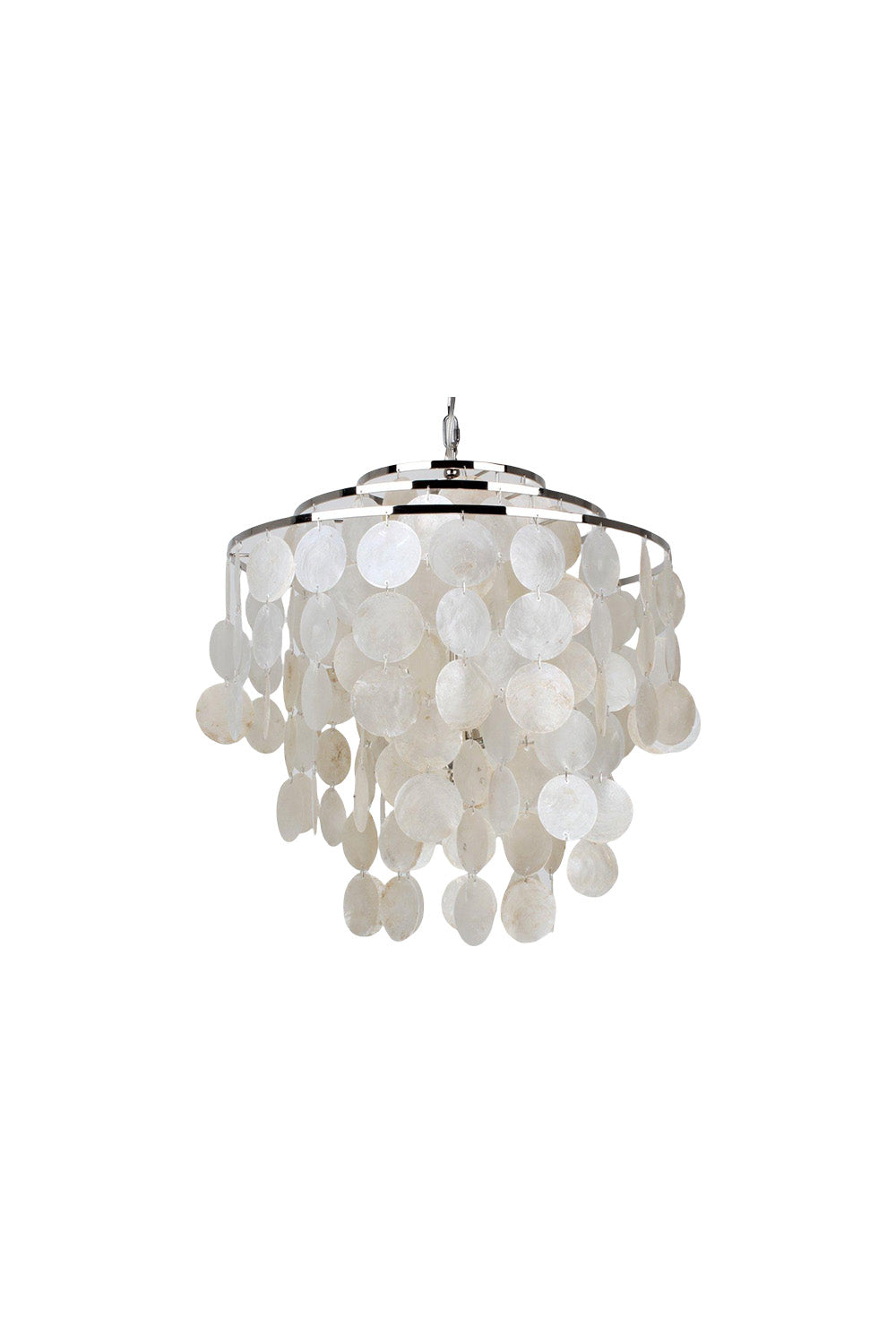 Modern Tiered Capiz Shell Chandelier