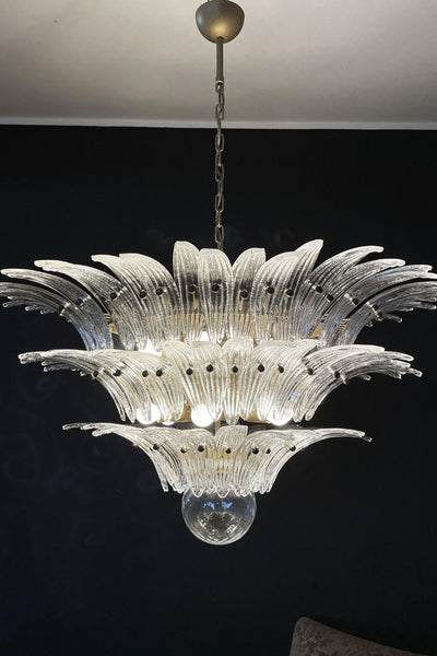 Italian Murano Three-Tiered Palmette Chandelier