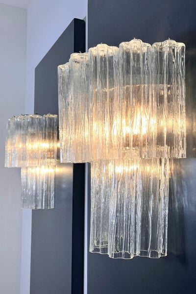 Murano Clear Glass Tube Wall Lamp - 13pcs