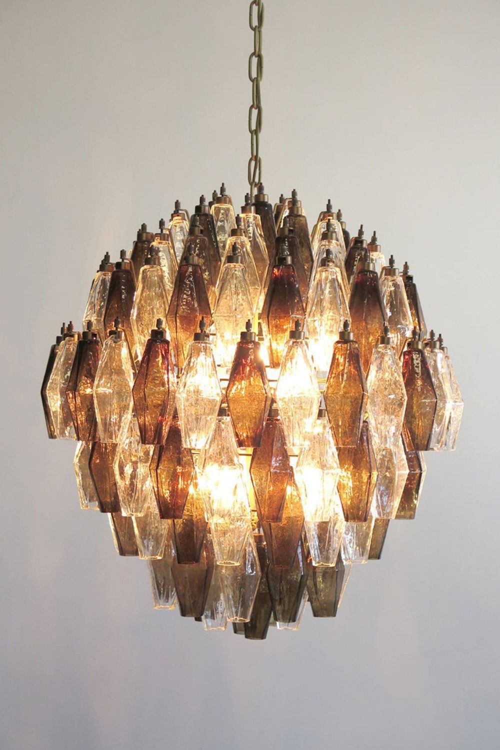 Murano Poliedri Smoked Globe Chandelier