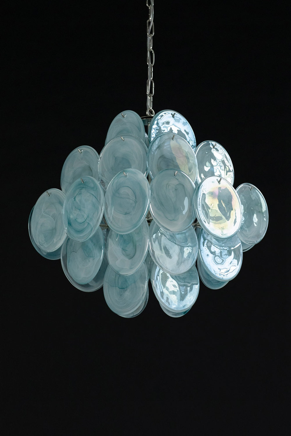 Blue Murano Disk Chandelier