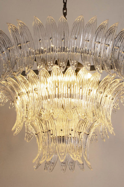 Italian Murano Glass Palm Leaf Chandelier