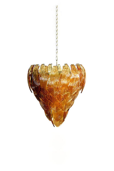 Murano Style Amber Felci Glass Chandelier