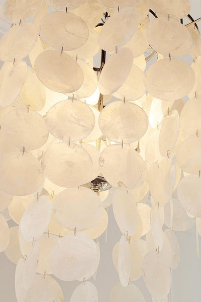 Modern Tiered Capiz Shell Chandelier