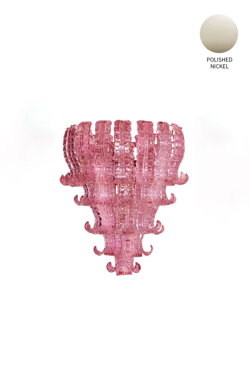 Murano pink glass Felci chandelier