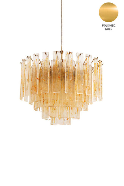 Amber Murano Glass Tiered Chandelier