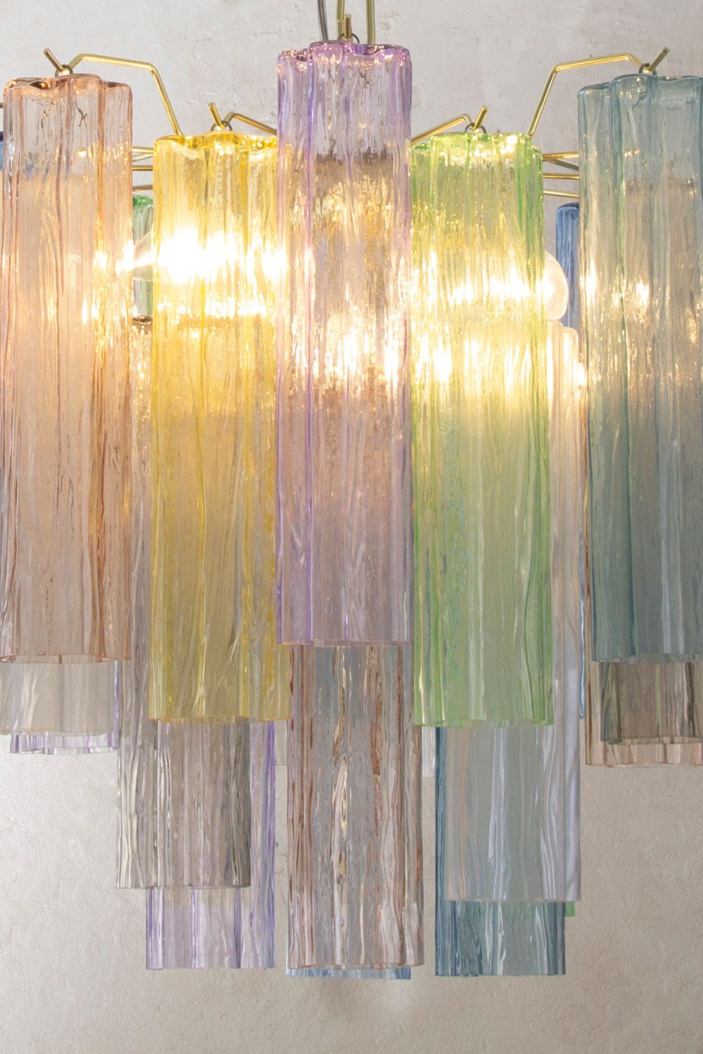 Multi-Colored Murano Glass Tronchi Chandelier