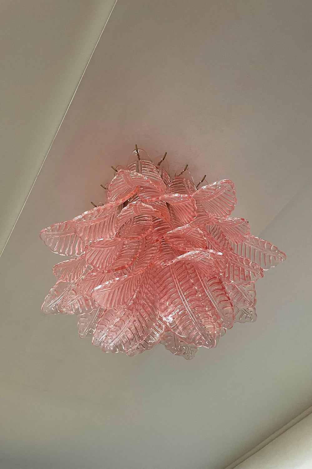 Pink Murano Felci Glass Ceiling Light