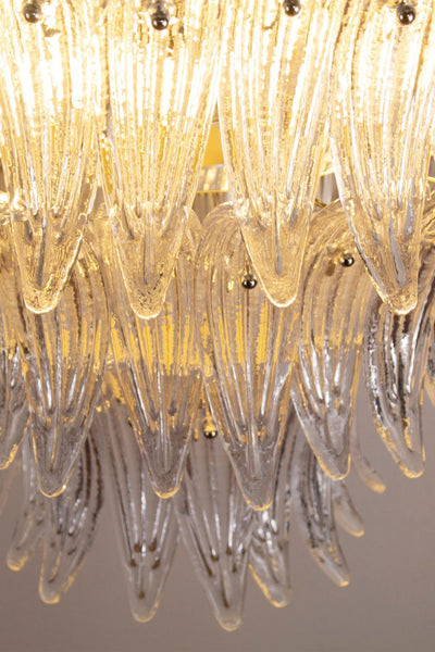 Italian Murano Glass Palm Leaf Chandelier