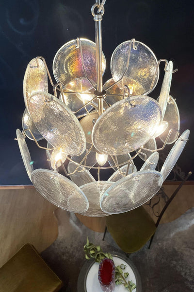 Iridescent Mid-Century Modern Murano Chandelier