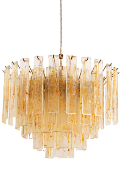 Amber Murano Glass Tiered Chandelier