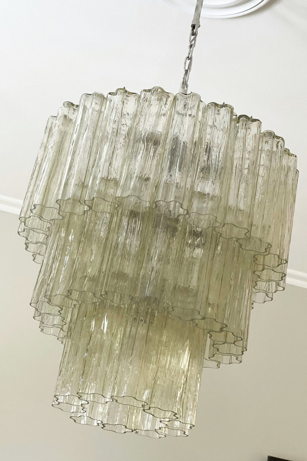 Amber Honey Murano Glass Tube Chandelier