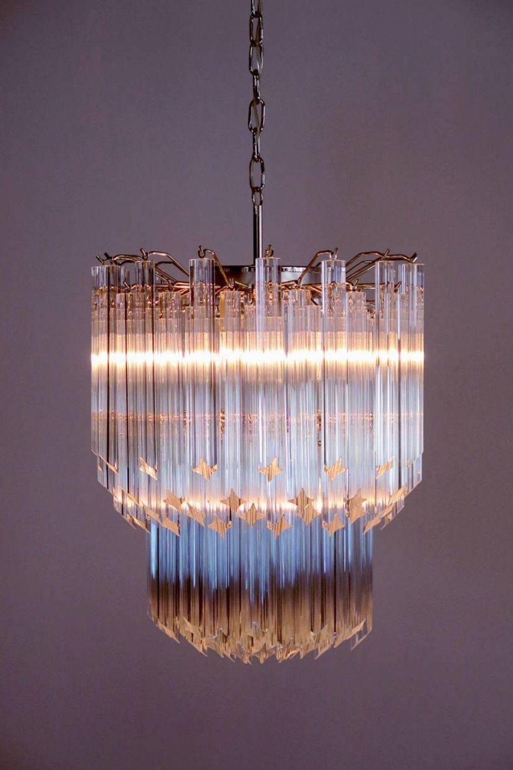 Venini Style Murano Quadriedri Chandelier