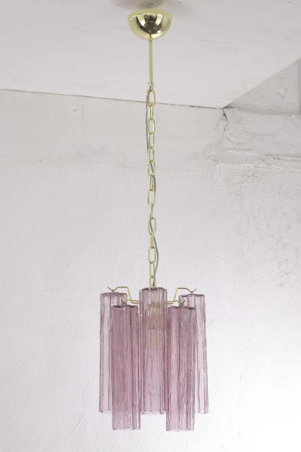 1990s Murano Amethyst Glass Ceiling Chandelier