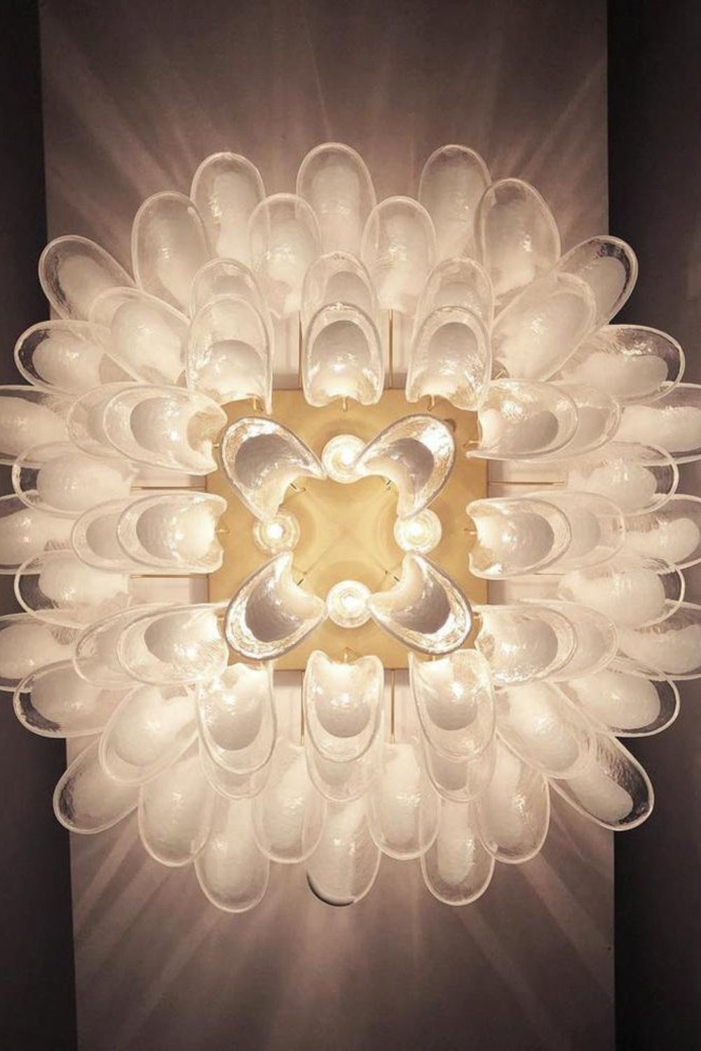 Vintage Murano Handcrafted Petal Ceiling Lamp