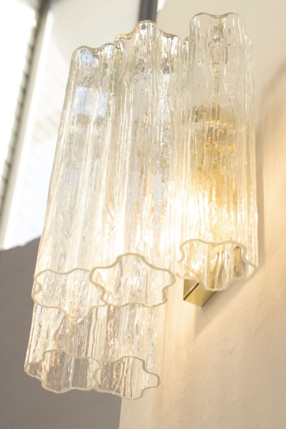 Murano glass crystal wall lamp made in Italy